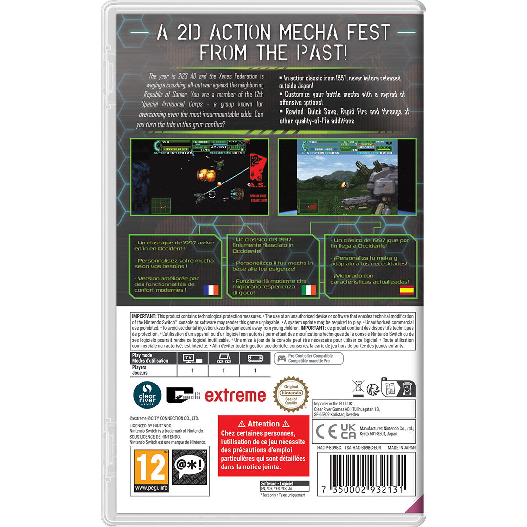 Switch, PlayStation Versions of Assault Suit Leynos 2 Delayed in the West for Physical Releases – SEGA SATURN, SHIRO Switch, PlayStation Versions of Assault Suit Leynos 2 Delayed in the West for Physical Releases – SEGA SATURN, SHIRO